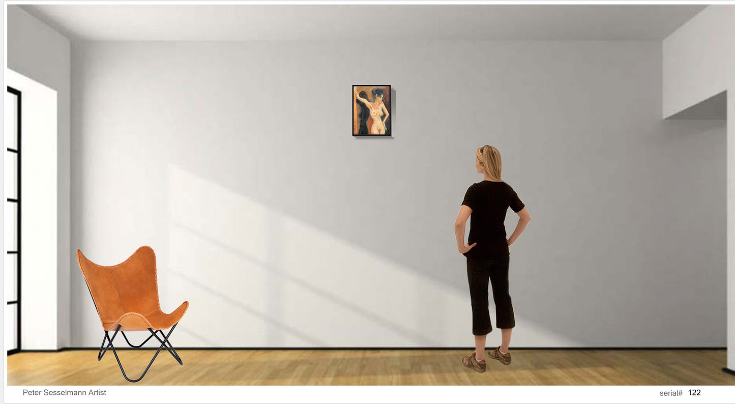 Figure leaning on wall