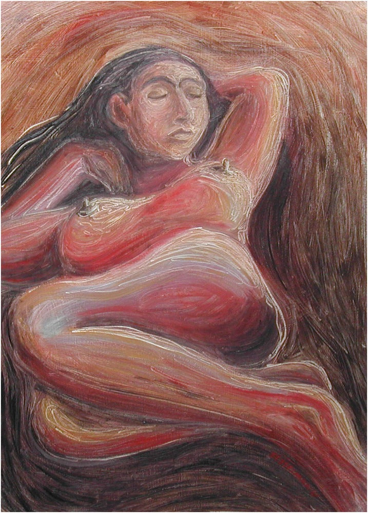 Original painting of Figure reclining