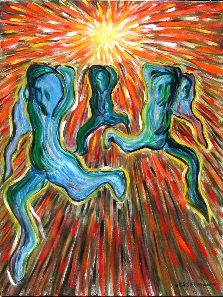 Original painting of Running from disaster!