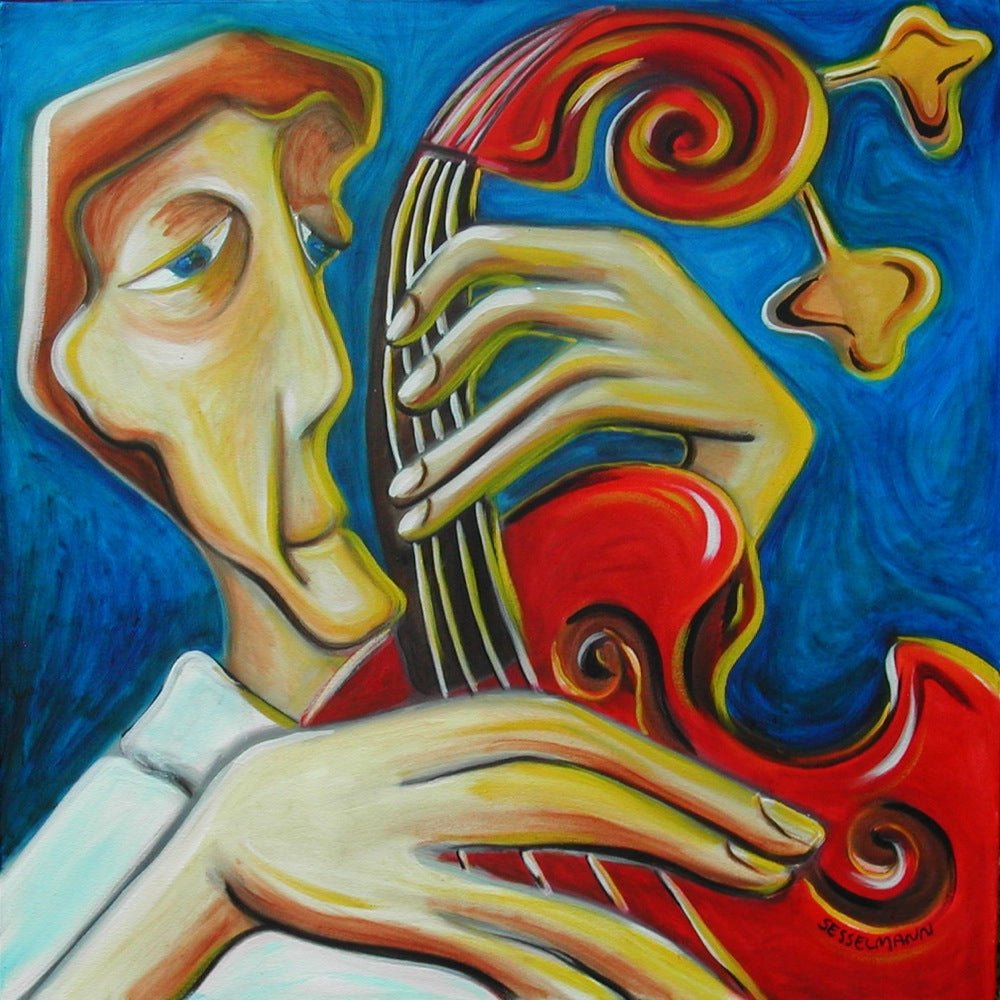 Original painting of Jan Bassplayer