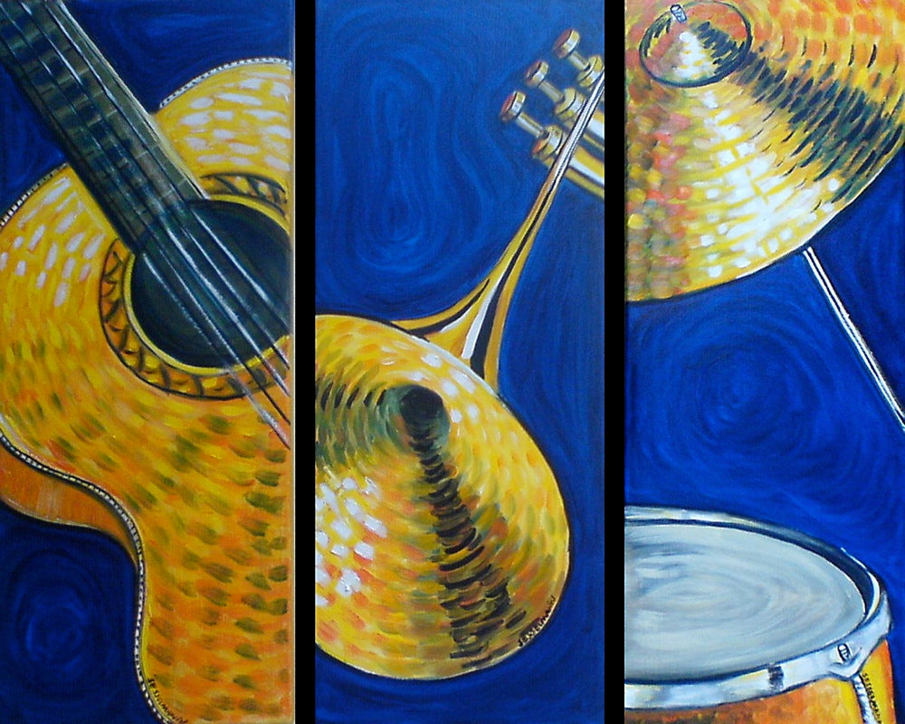 Original painting of Jazz Trio Tryptache