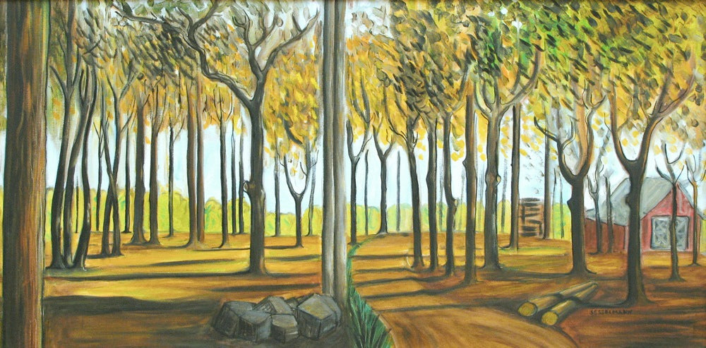 Original painting of Morning walk to my studio