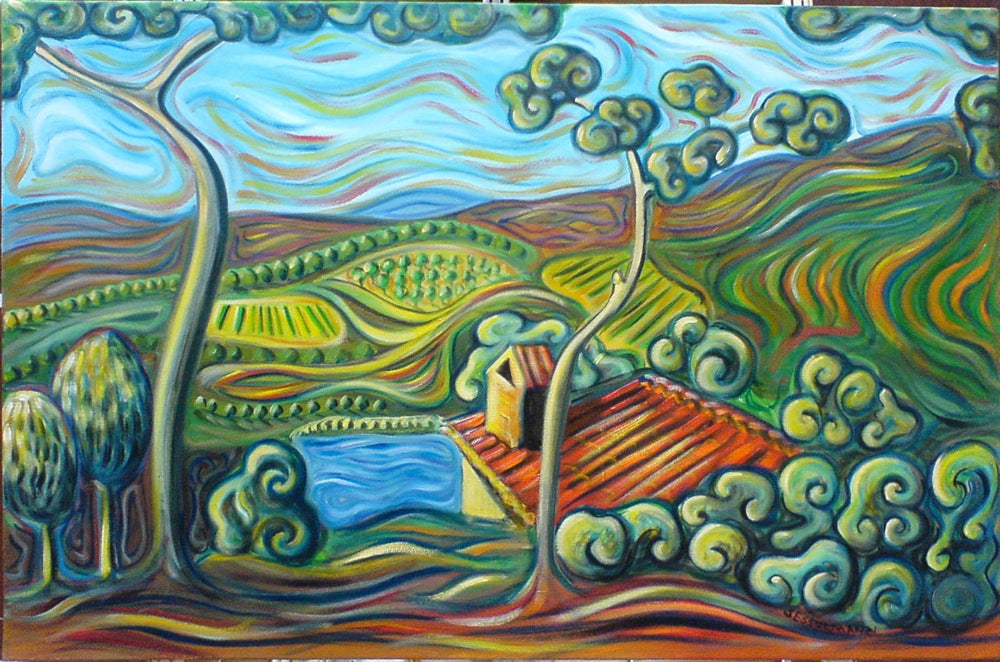 Original painting of Tuscan landscape