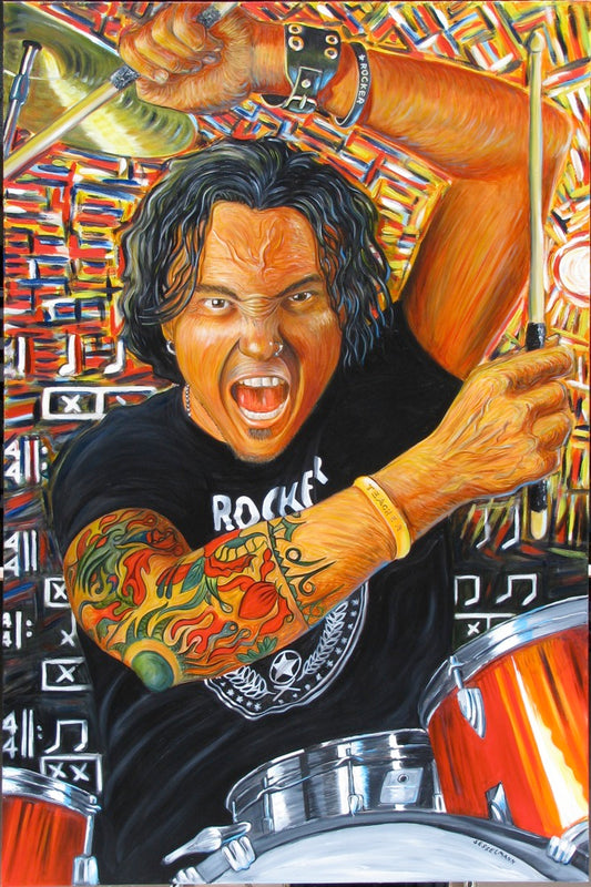 Original painting of Rock & Role model 2009 Archibald Entry