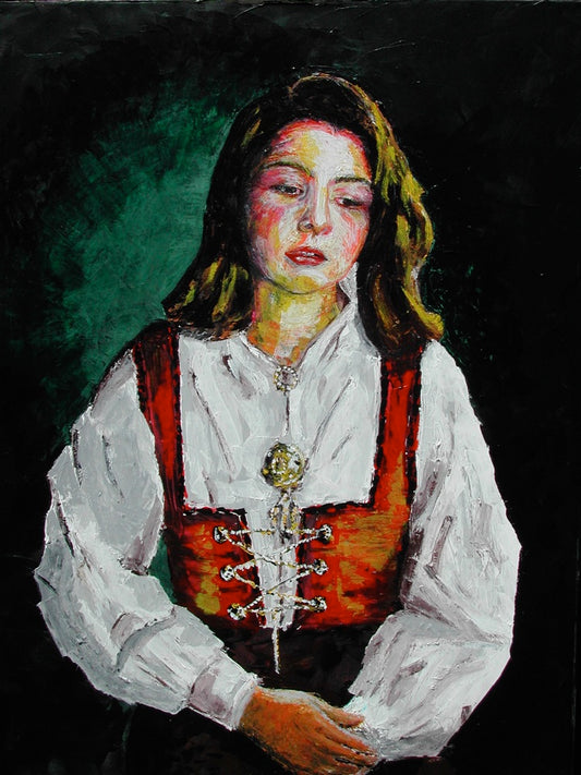 Original painting of Brie in Traditional Bunad