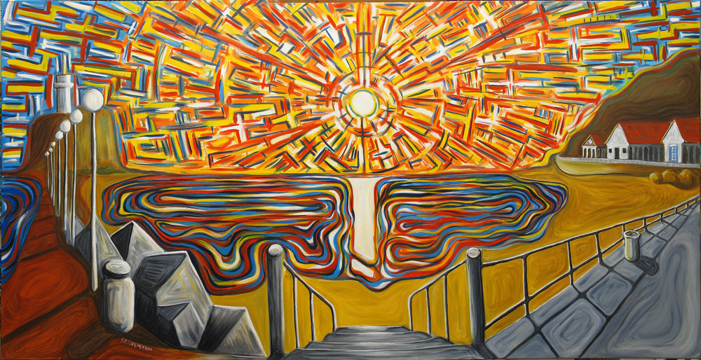 Original painting of Sunrise over Nobbys Beach