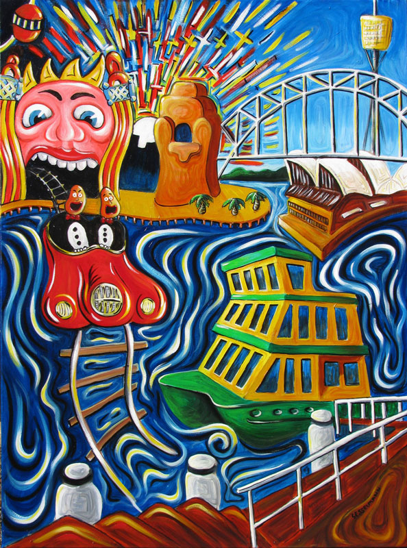 Original painting of Sydney and Luna Park