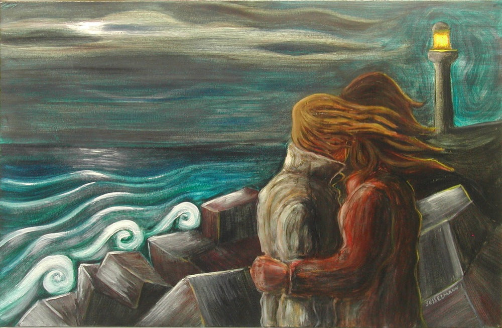 Original painting of Stormy night (Lost at sea)