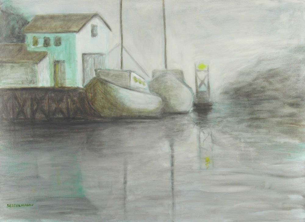 Original painting of Morning Boats