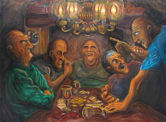 Original painting of The Card game (Argument)