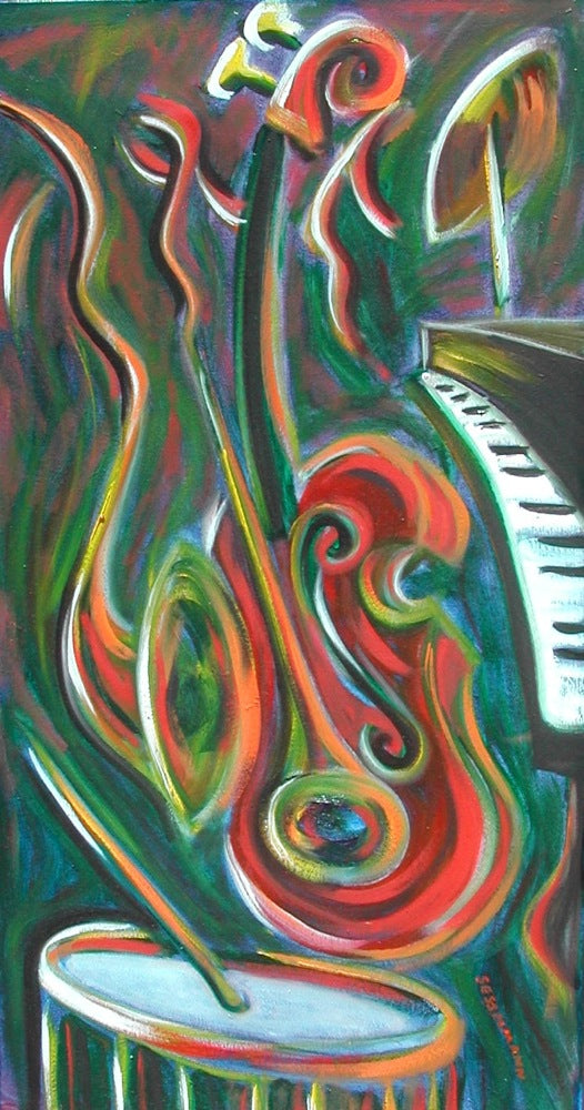 Original painting of Jazz band