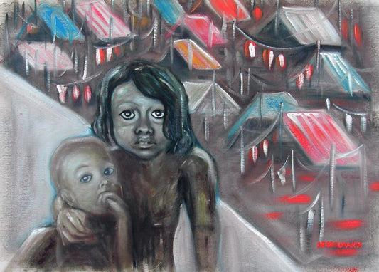 Original painting of Refugees