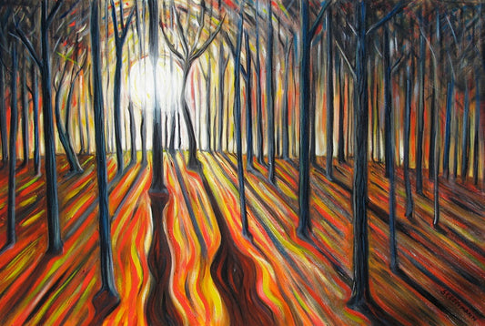 Original painting of Sunrise in Sawyers Gully 2