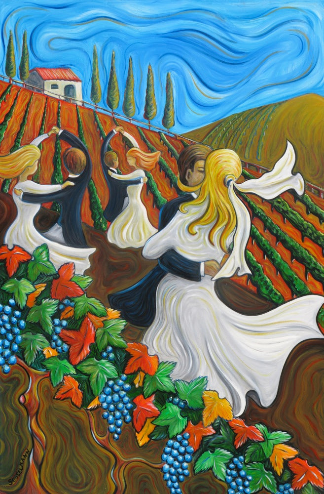 Original painting of Wedding dance in the vines
