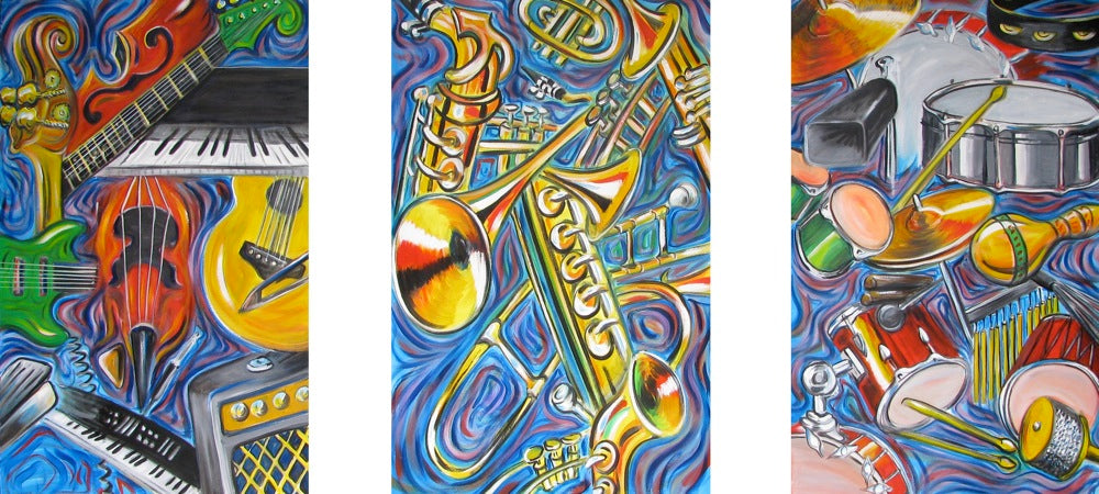 Original painting of Music triptych