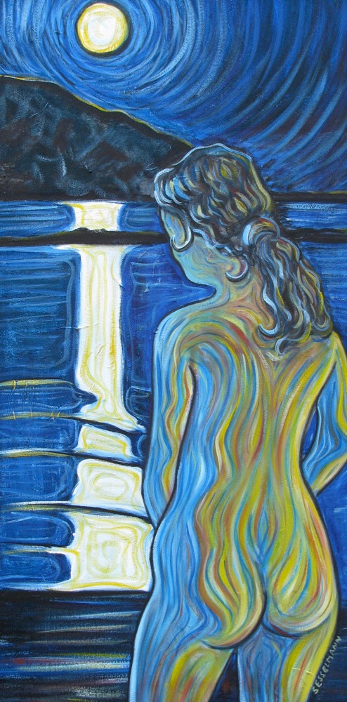 Original painting of Midnight swim