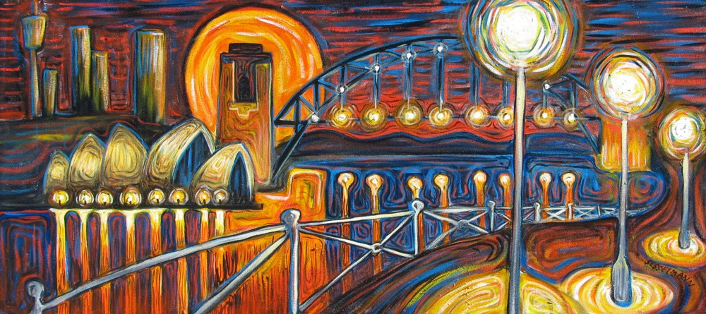 Original painting of Sydney by night