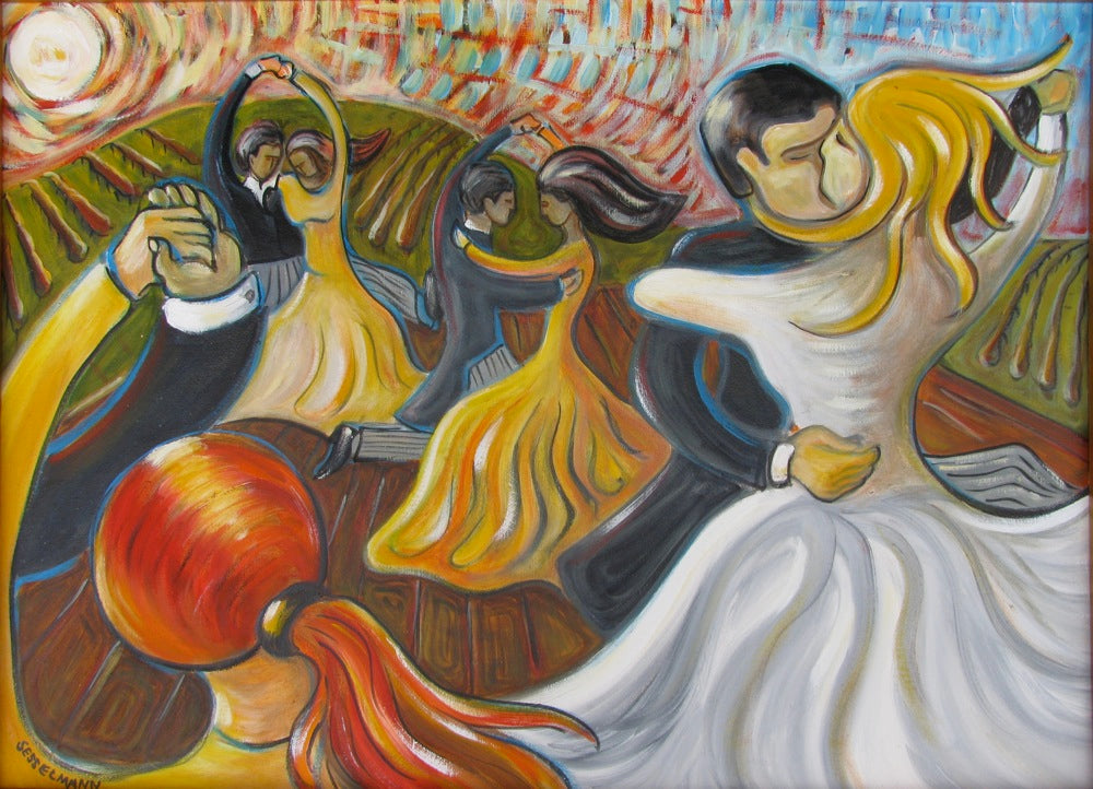 Original painting of Wedding dance in the vineyard