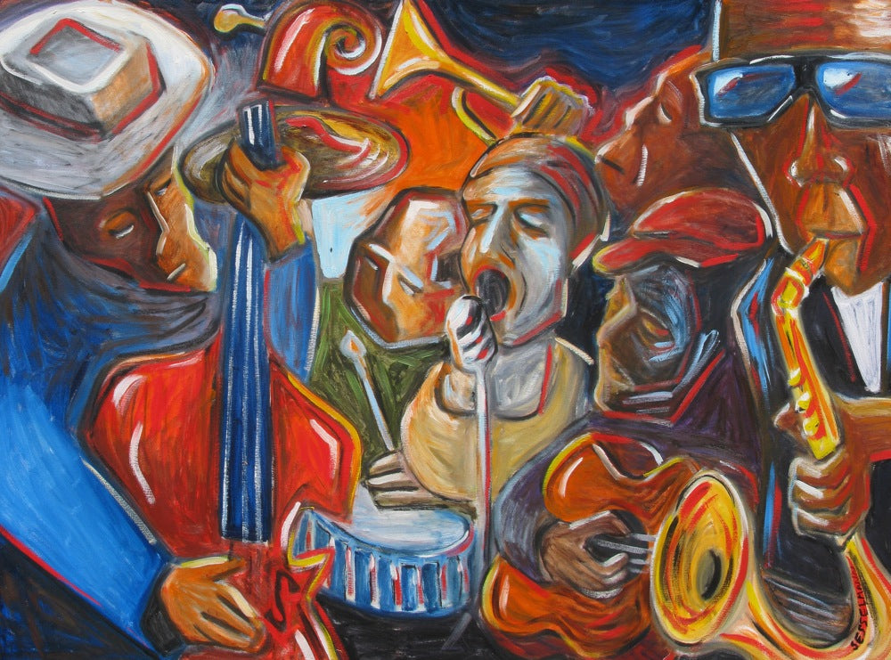 Original painting of Jazz band