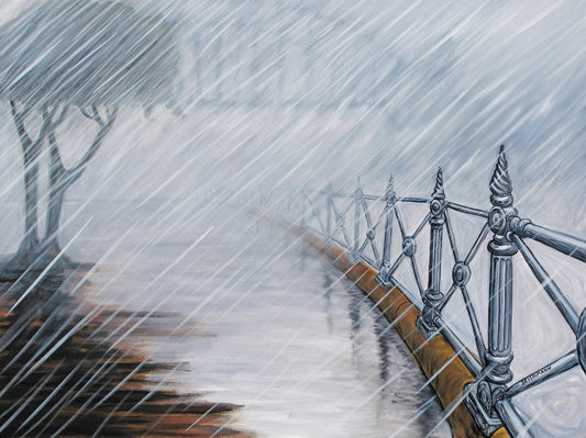 Original painting of Sydney in the rain