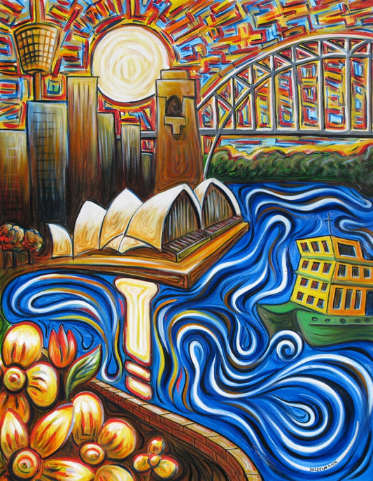 Original painting of Sydney from Mrs Macquarie's chair