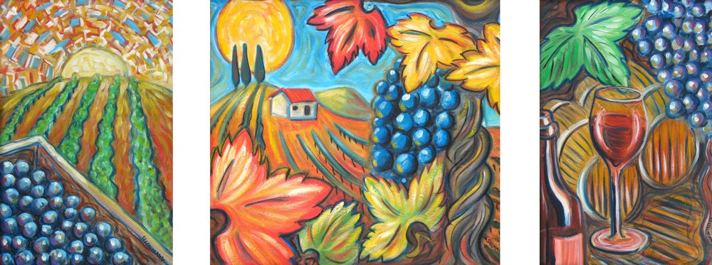 Original painting of Vineyard triptych #2