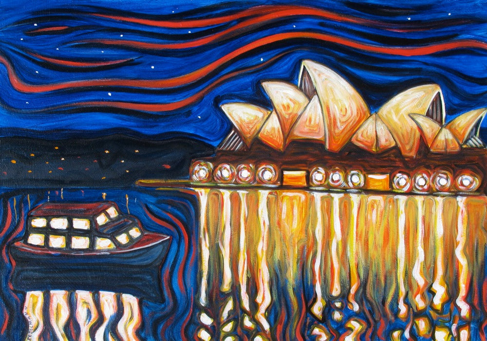 Original painting of Operahouse by night