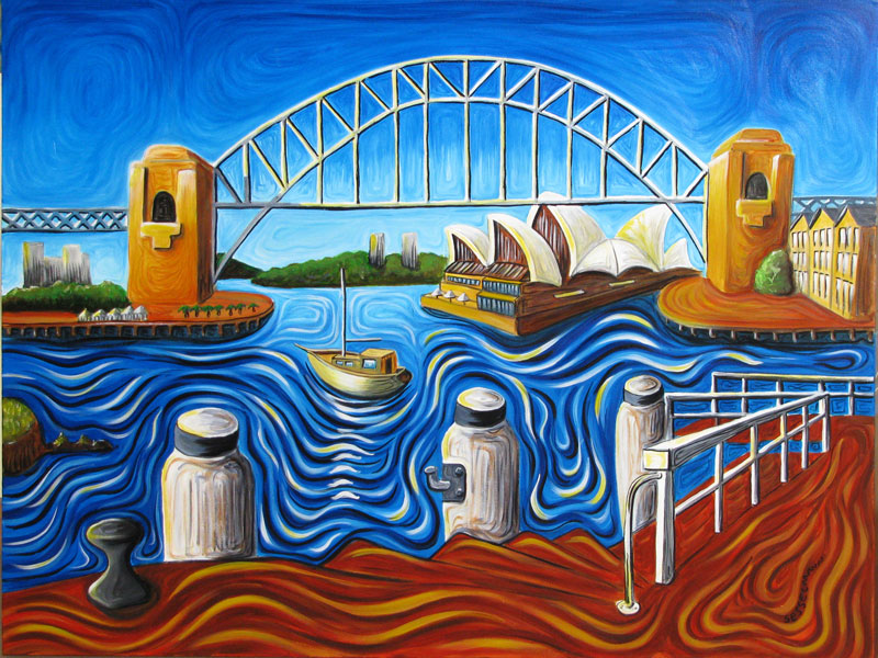 Original painting of Sydney from Blues point again