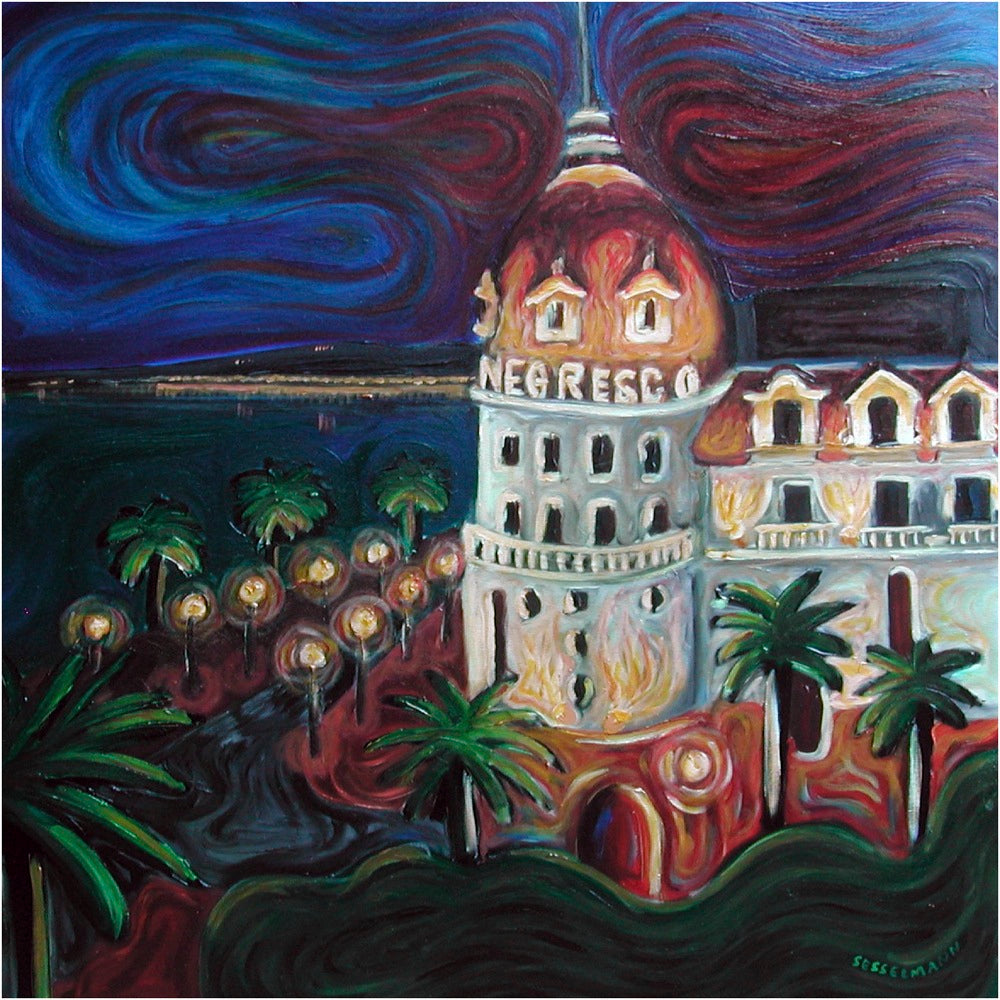 Original painting of Negresco Hotel in Nice