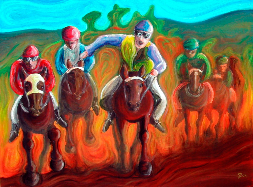 Original painting of Outback Horse race
