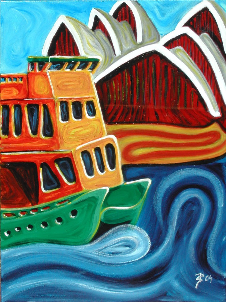 Original painting of Opera House and ferry
