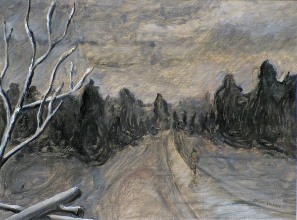 Stormy country road