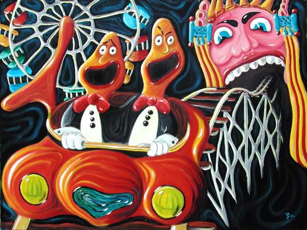 Luna park after dark Crooners in rollercoaster