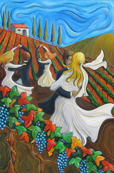 Wedding dance in the vines