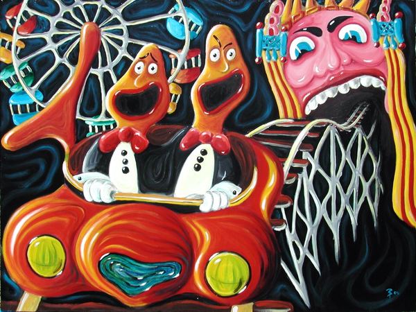 Luna park after dark Crooners in rollercoaster