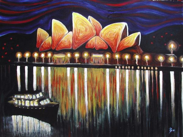 Opera house by night